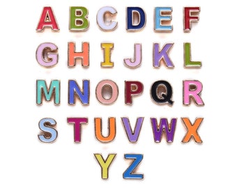10mm Enamel And Alloy Letter Beads - Pick Your Letter - Alphabet Beads - Spacer Beads - Jewelry Supplies