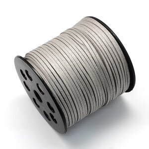 10/30 Feet - 2.7x1.4mm Faux Suede Cord With Glitter - Dark Gray -  Stringing Materials - Jewelry Supplies - Craft Supplies