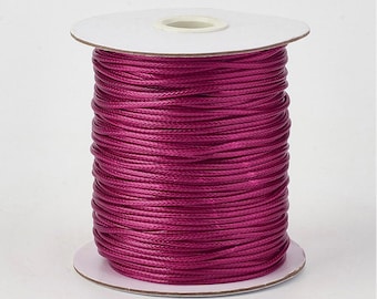 30 Feet - 0.5mm Waxed Polyester Cord - Violet Red - Stringing Materials - Jewelry Supplies - Craft Supplies