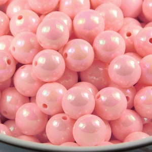 20 piezas - Perlas acrílicas gruesas de chicle de 13 mm - AB rosa opaco - Perlas acrílicas - Suministros para manualidades - Suministros de joyería