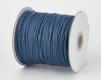 30 Feet - 1mm Waxed Polyester Cord - Marine Blue - Stringing Materials - Jewelry Supplies - Craft Supplies