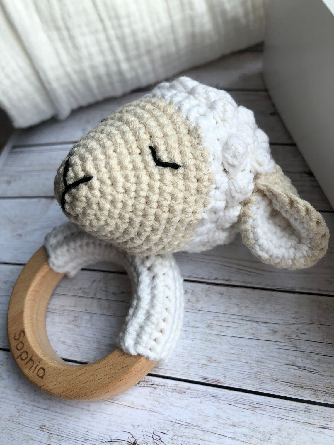 Personalized Sheep Rattle. Handmade Rattle. Baby Shower Gift. Etsy