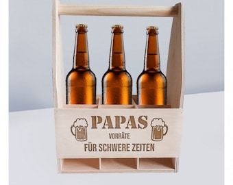 Beer carrier, Oktoberfest equipment, beer caddy, bottle carrier carrying box for bottles, gift for dad, dad's supplies for hard times