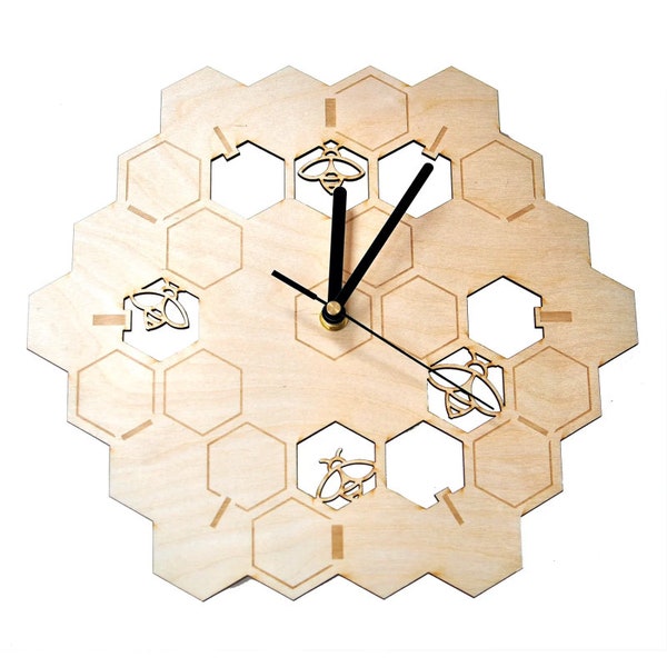 Horloge murale en bois d’apiculteur, horloge murale, horloges en bois, apiculture, cadeau d’apiculteur drôle, horloge murale avec gravure