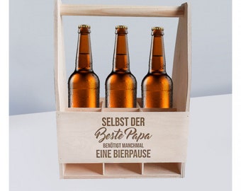 Porte-bière, équipement Oktoberfest, caddie à bière, porte-bouteilles, boîte de transport pour bouteilles Même le meilleur papa a parfois besoin d'une pause bière
