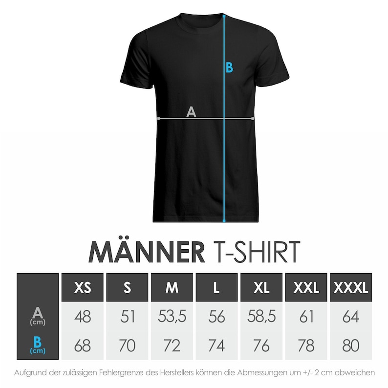 Puede incluir: Tabla de tallas para una camiseta de hombre con medidas en cent&iacute;metros para el ancho (A) y la longitud (B) de la camiseta. Las tallas incluyen XS, S, M, L, XL, XXL y XXXL.