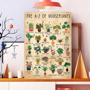 Unframed The A To Z of Houseplants Poster, Vintage Houseplants Knowledge Poster, Botanical , Gardening Poster, Gift For Gardener, Plant Lady