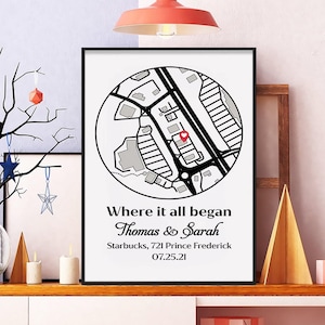 Personalized Map Print Locations Poster, Where It All Began Custom Address , Custom Couple Travel Poster, Wedding & Anniversary Gift