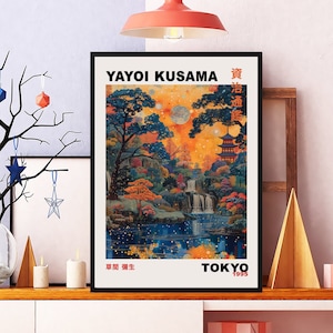 Unframed Japanese Yayoi Kusama Poster, Japanese Travel  , Yayoi Kusama Art Print, Japanese Art, Traditional Japanese Print