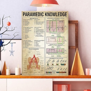 Unframed Paramedic Knowledge Poster, Paramedic Knowledge Wall Art Print, PVC PAC PJC Gift For Paramedic, Paramedic Gift, Gift For Women