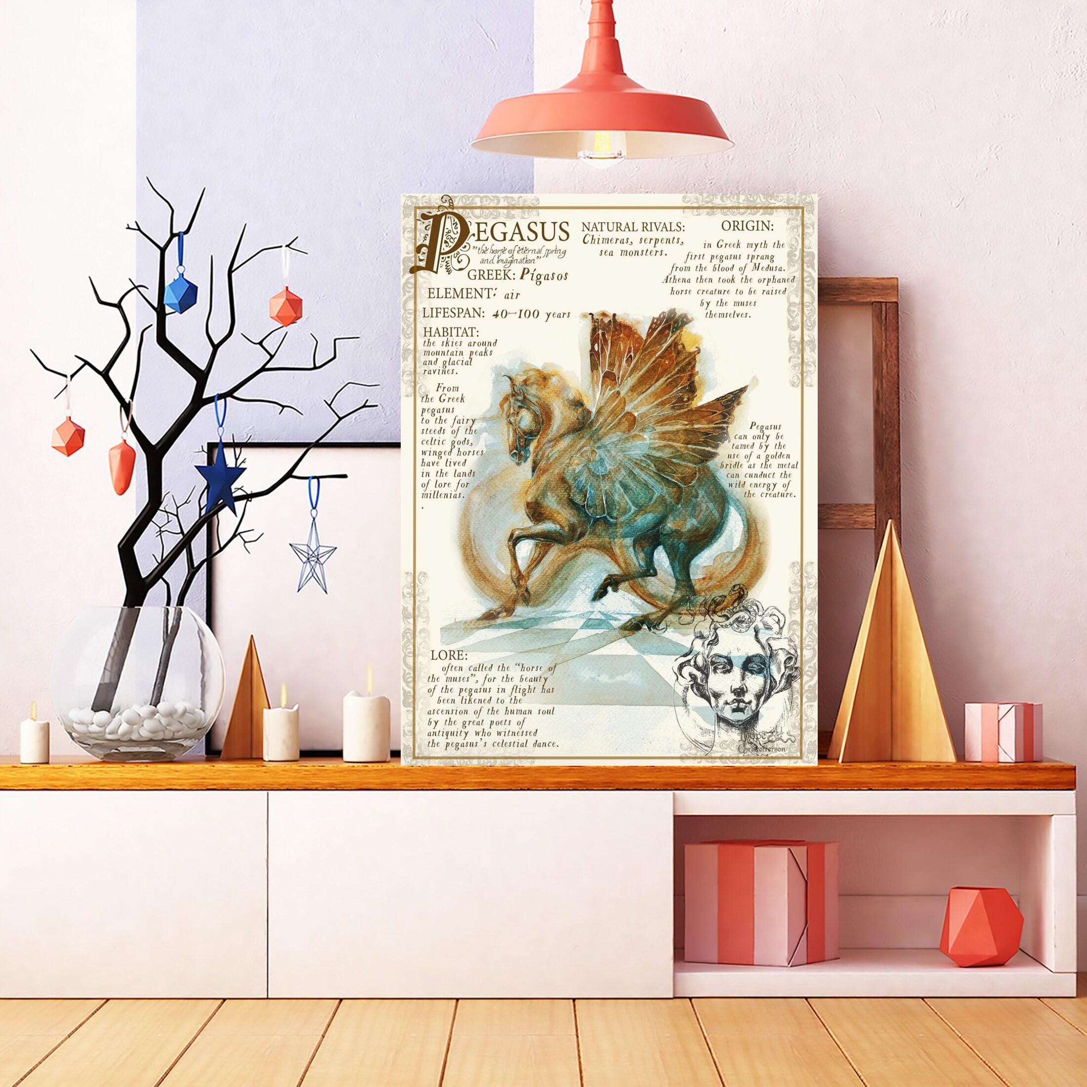 Unframed Pegasus Mythical Creature Poster, Greek Mythology Wall Art ...