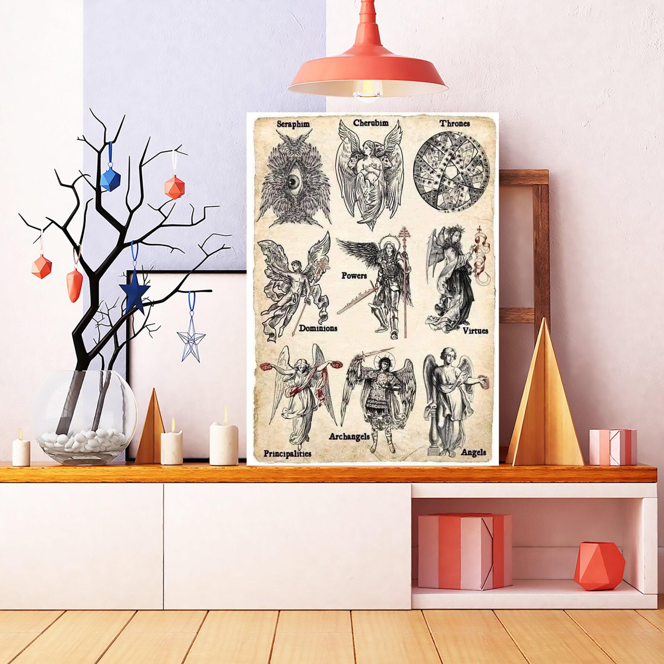 Unframed Celestial Hierarchy Angel Poster, Angelic Choirs