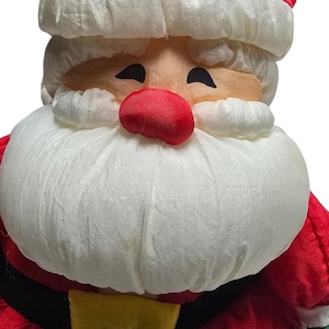 Vintage Hallmark Plush Puffy Santa Claus Toy 13” Nylon Christmas Decoration Doll
