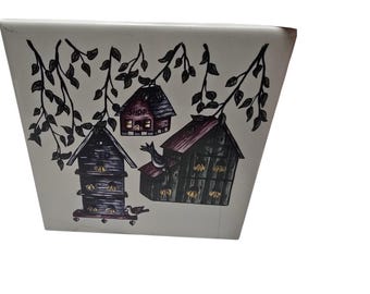 Vintage Haus und Gartenparty Keramik Untersetzer Fliesen - Vogelhäuser Design Kochplatte Küchendekoration Landhausstil
