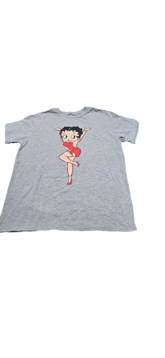 XL Women's Betty Boop Gray T-shirt Short Sleeve Classic Design