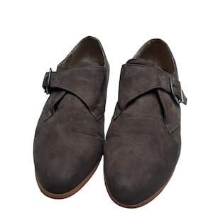 Women’s Brown Monk Strap Oxford Shoes Size 10 – American Rag Cie Dress Flats with Pink Soles – Retro Androgynous Business Casual
