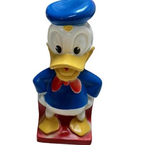 Vintage Disney Donald Duck Coin Bank Plastic Piggy Bank Classic Collectible 80s 90s Decor