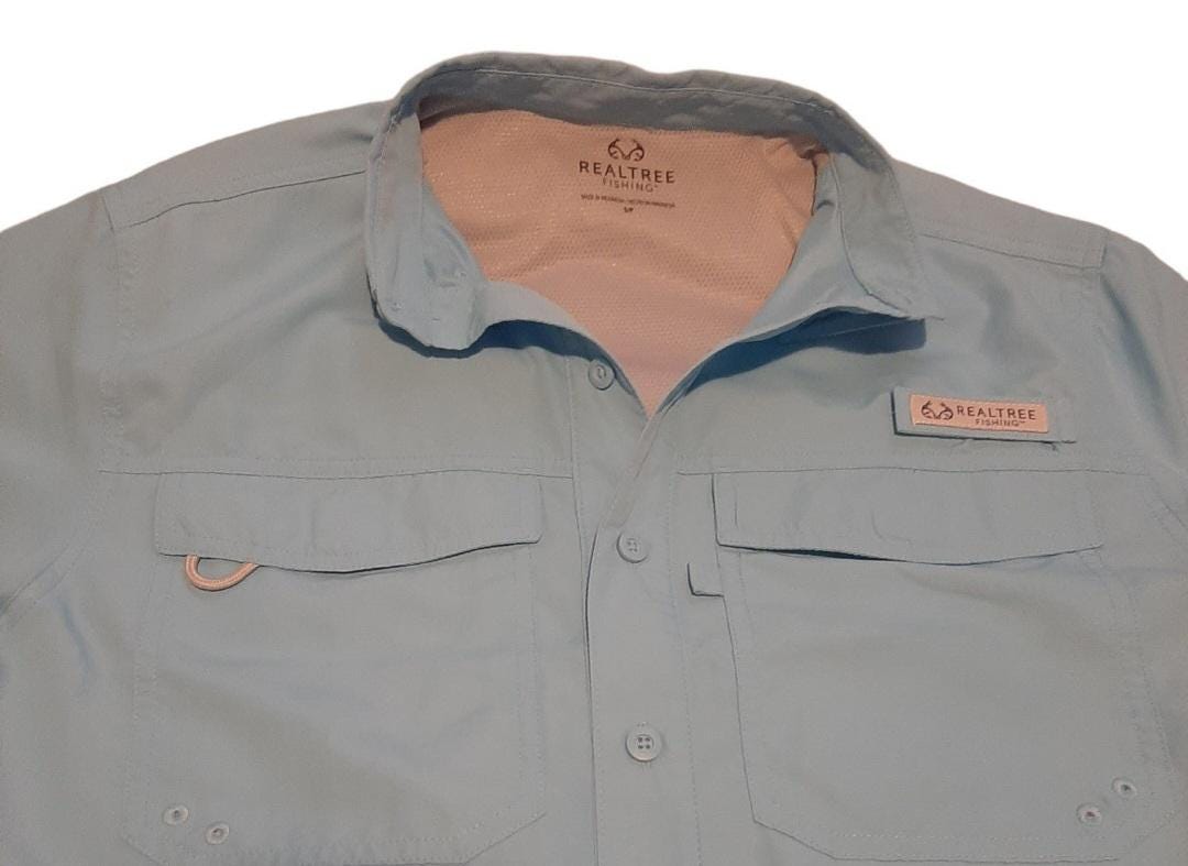 Chemise De Pêche Realtree Homme Taille S - Manches Courtes Bleu Cyan - Occasion