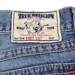 Vintage True Religion Cutoff Jeans Men’s 34 USA Made | Distressed Bootcut Shorts Y2K Style Denim | Raw Hem Summer Streetwear Jorts