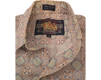Vintage Chaps Ralph Lauren Men’s Small Geometric Cotton Shirt