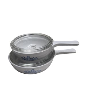 Vintage Corningware Blue Cornflower Skillet Set with Lids – Like New Cookware