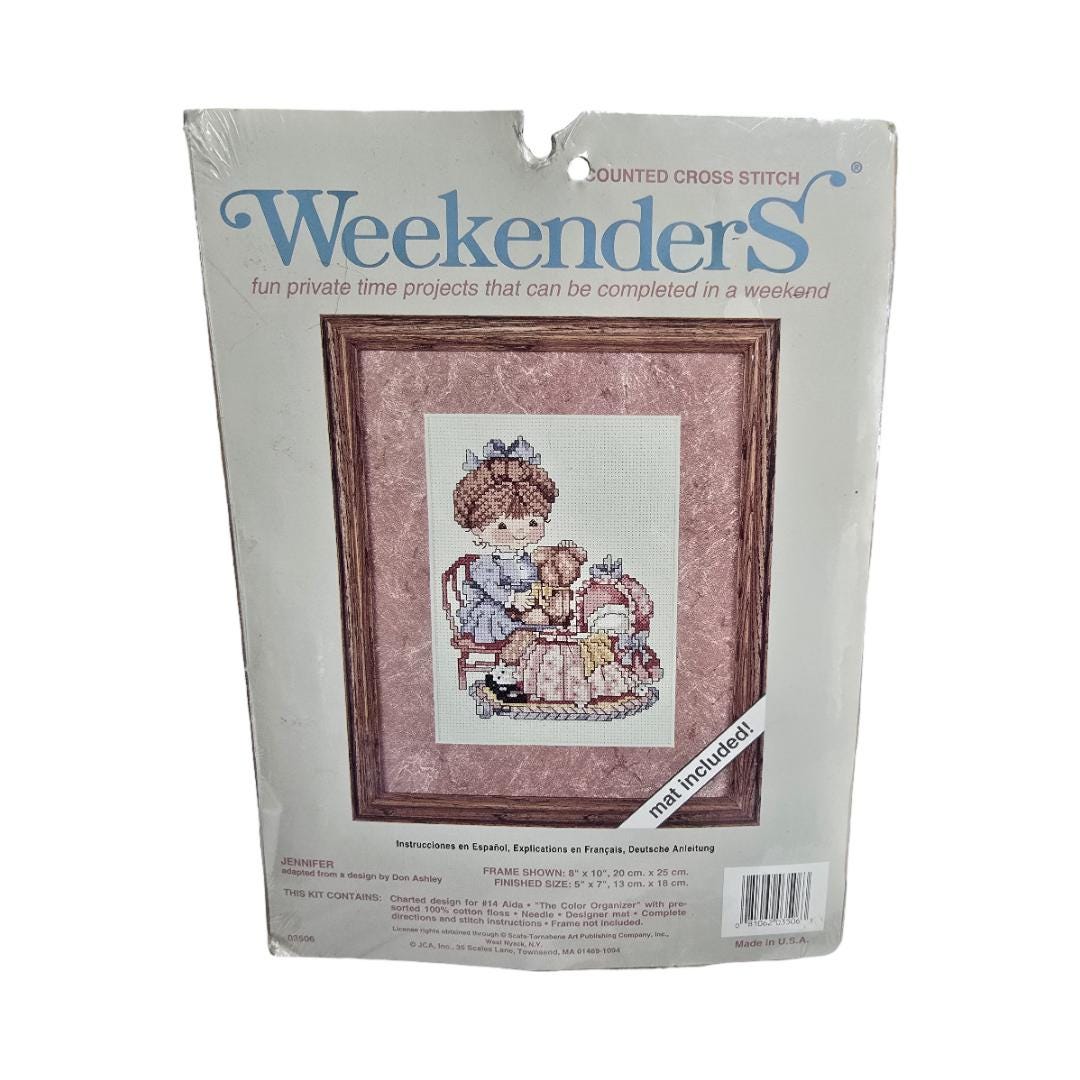 Vintage 90s JCA Weekenders Counted Cross Stitch Kit Sealed