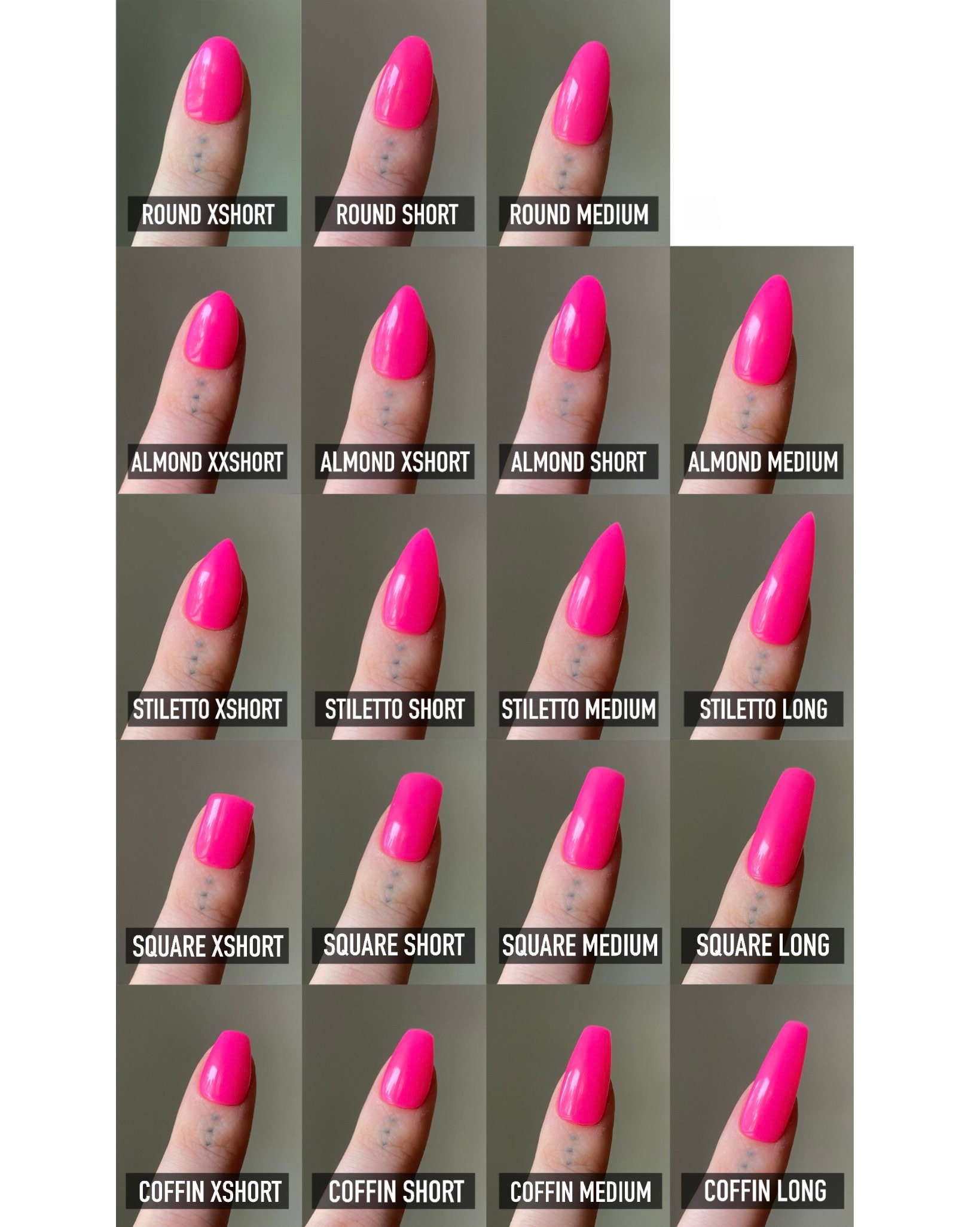 Amazon.com: KQueenest Hot Pink Press on Nails Medium Stiletto Almond, Pure  Color Acrylic Nails Set Reusable Medium Fake Nails Press ons with Feature  for Women in 24PCS : Beauty & Personal Care