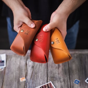 Personalized Case for Eyeglasses, Leather Glasses Holder with Embossed - Hard Glasses Case - Gift Glasses Box - Birthday Gift