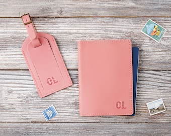Passhülle und Gepäckanhänger Set - Leder Personalisierte Passhalter und Gepäckanhänger - Brautjungfer Geschenkvorschlag - Hochzeitsgeschenke