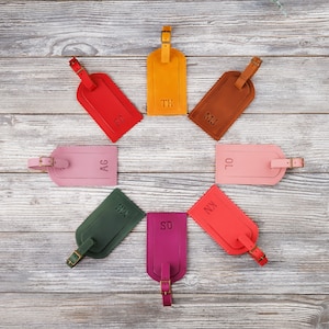 Leather Luggage Tag Personalized - Custom Wedding Luggage Tag -  Wedding Luggage Tag Favor - Bridesmaids Luggage Tag