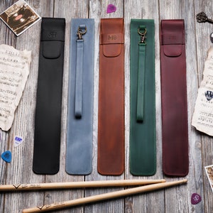 Leather Drumstick Bag Personalized Drumstick Holder Custom Drum Stick Holder Gift for Musician Gift for Him image 3
