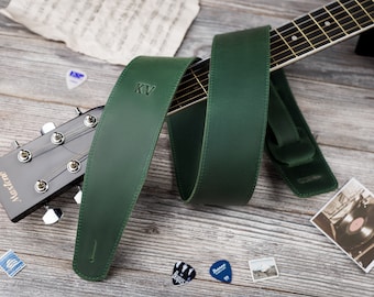 Personalized Guitar Strap - Leather Adjustable Guitar Strap - Custom Strap for Guitar - Musician Gifts - Gift for Men