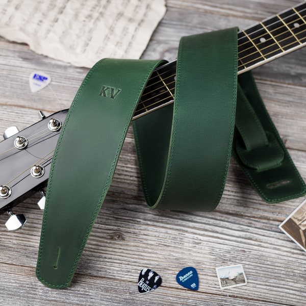 Personalized Guitar Strap - Leather Adjustable Guitar Strap - Custom Strap for Guitar - Musician Gifts - Gift for Men