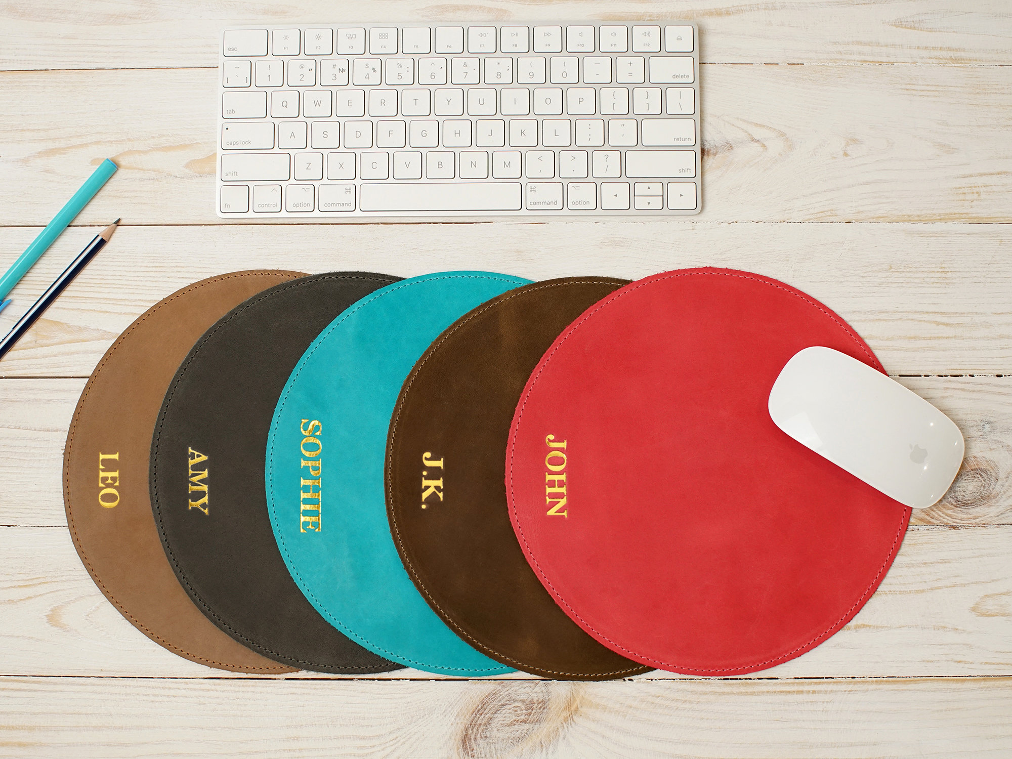 Bright Mouse pad Personalized leather mouse pad Custom desk Etsy