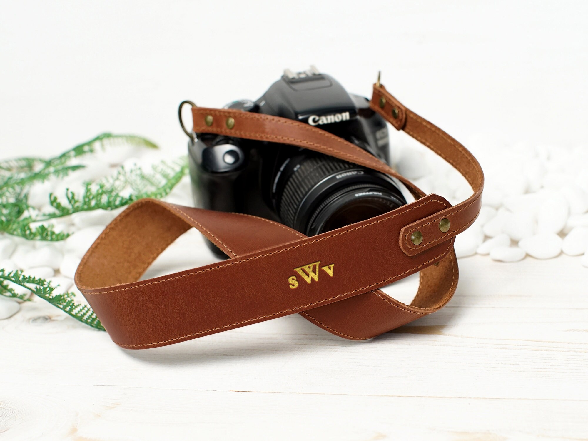 initials Handmade personalized gift hand stitched neck strap Branches Custom name DSLR Tree shoulder strap Custom Leather Camera Strap 