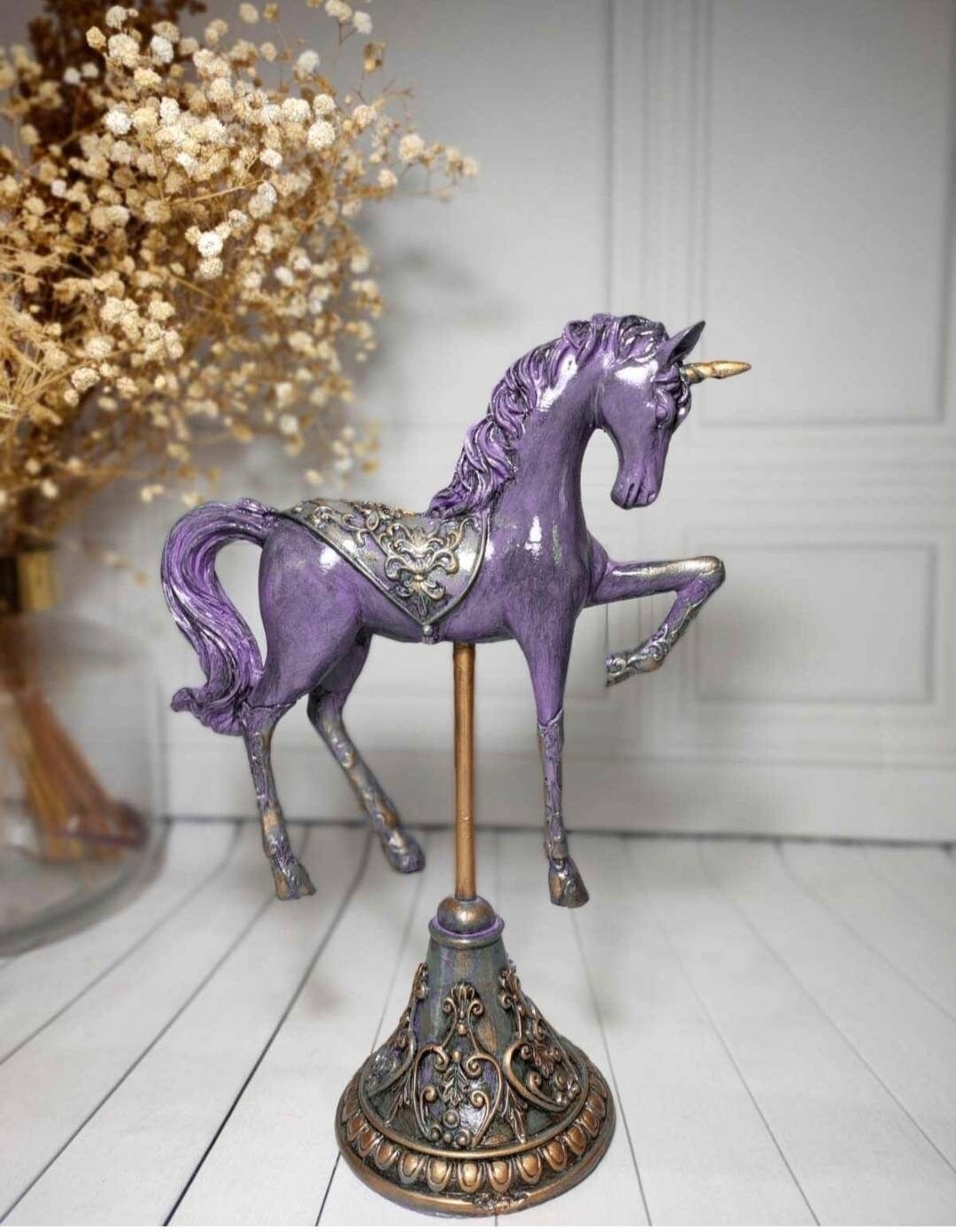 Unicorn horse statueunicorn Sculpture Horse statue Blue Etsy