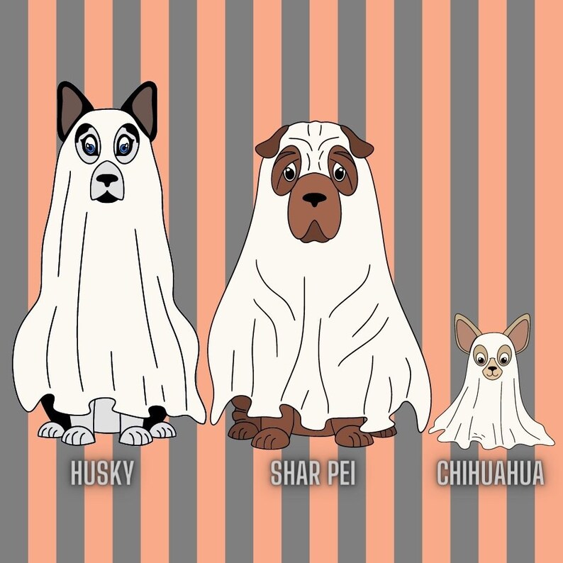 Halloween SVG Dog Ghost Costume Trick or Treat CANVA Etsy