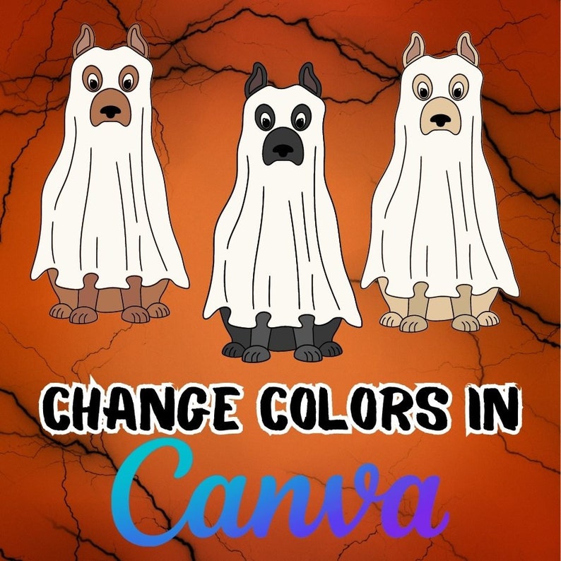 Halloween SVG Dog Ghost Costume Trick or Treat CANVA Etsy