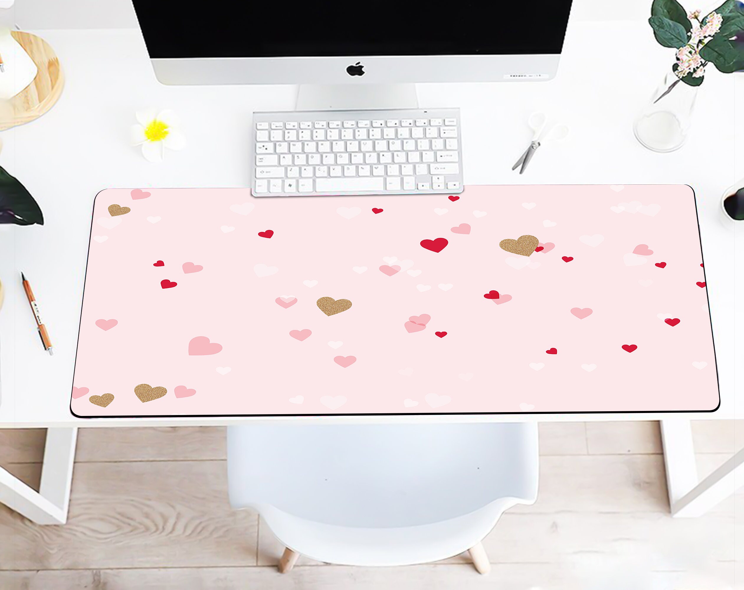 Mousepad Cute Desk Mat Pink Mousepad Large Desk Pad Desk Etsy