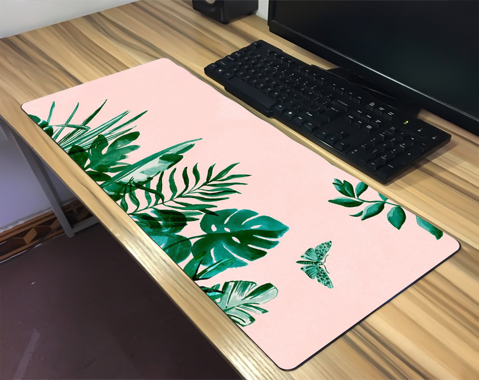Mousepad Green Tropical Palm & Fern Leaves Mouse Pad Large | Etsy