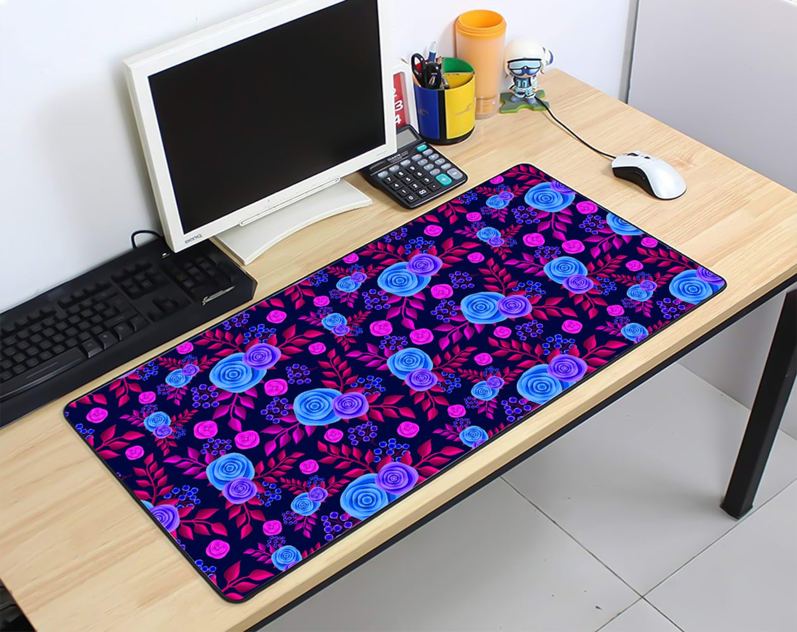 Large Desk Pad Leather Desk Pad Protector Vintage Floral Etsy