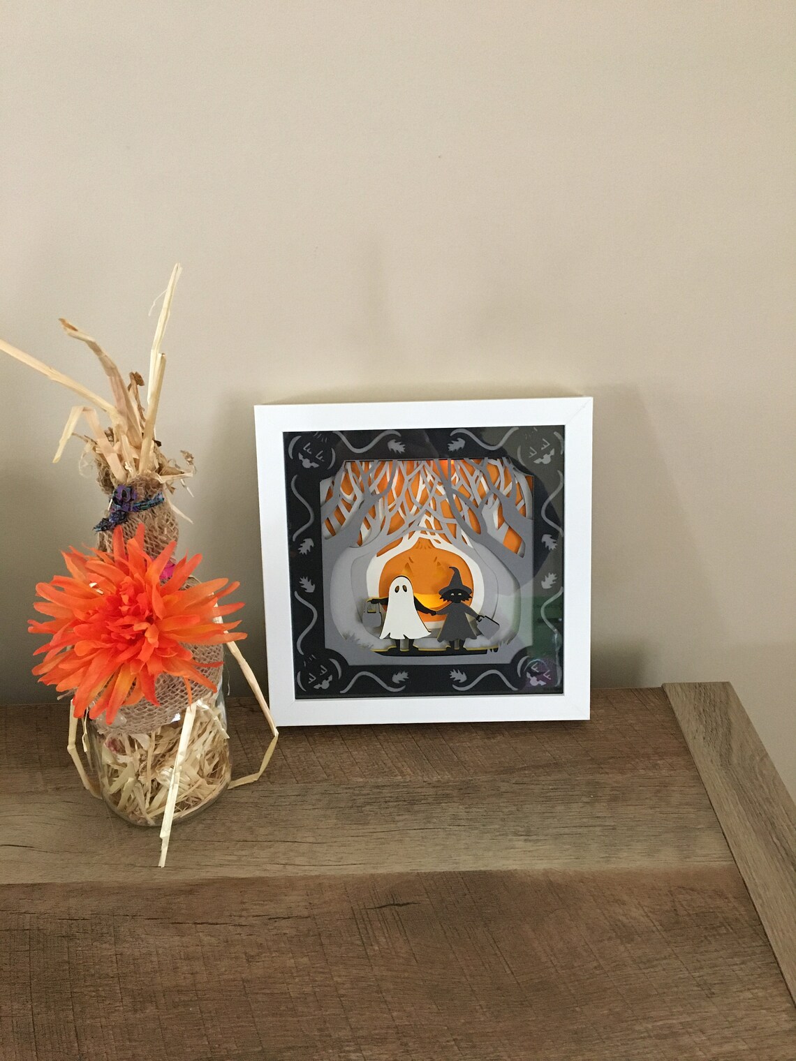 Halloween light box Illuminated Halloween Shadowbox Etsy