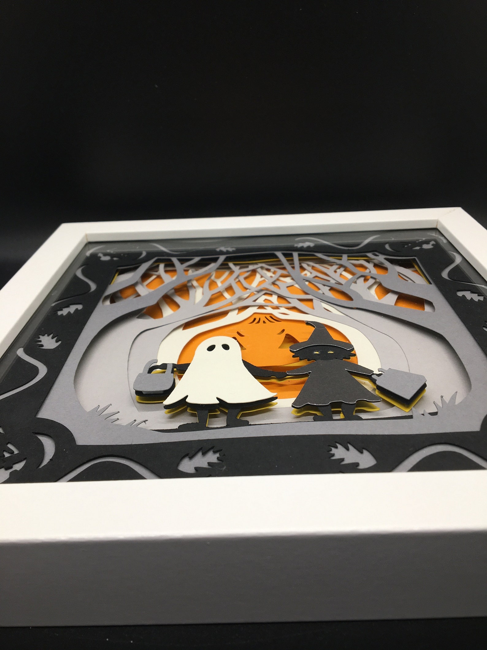 Halloween light box Illuminated Halloween Shadowbox Etsy