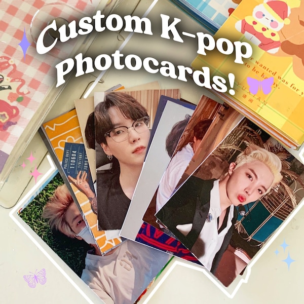 CUSTOM KPOP Photocard set Custom Kpop Photocards-Personalized Photocards fanmade bts photo cards! cute gift for friends kawaii aesthetic