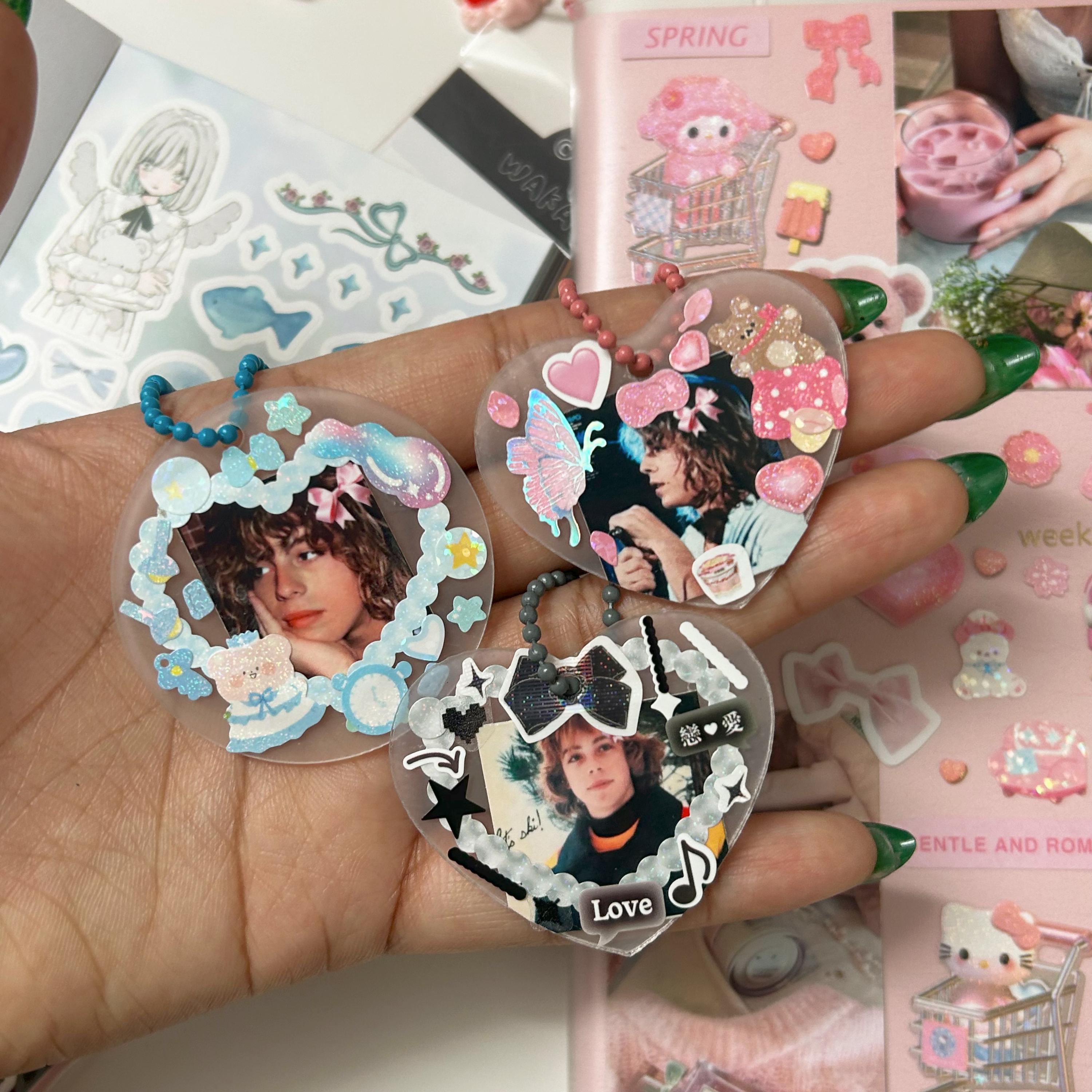 Decorated Keychains Deco Keychains- Cute Kawaii Korean Acrylic Charms for Decorating Kpop ...