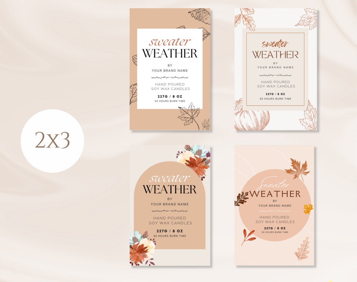 Fall Editable Candle Label Template, Candle Label Bundle, Custom Candle ...