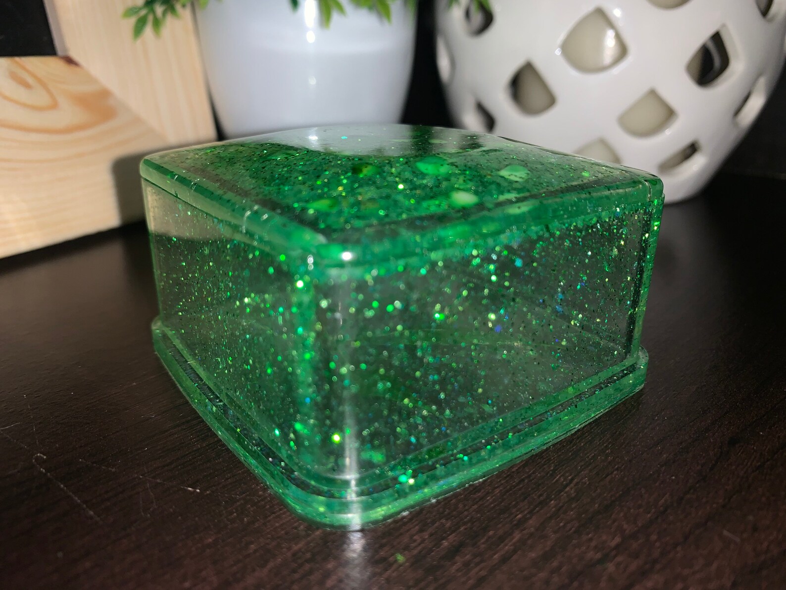 Square epoxy resin handmade box Etsy