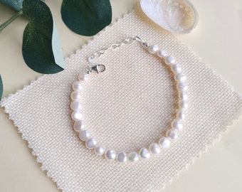 Freshwater pearl bracelet - sterling silver