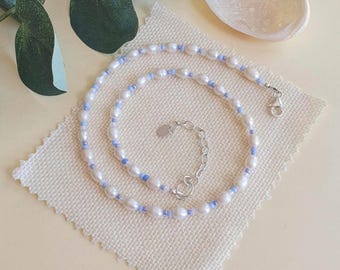 Freshwater pearl necklace - sterling silver