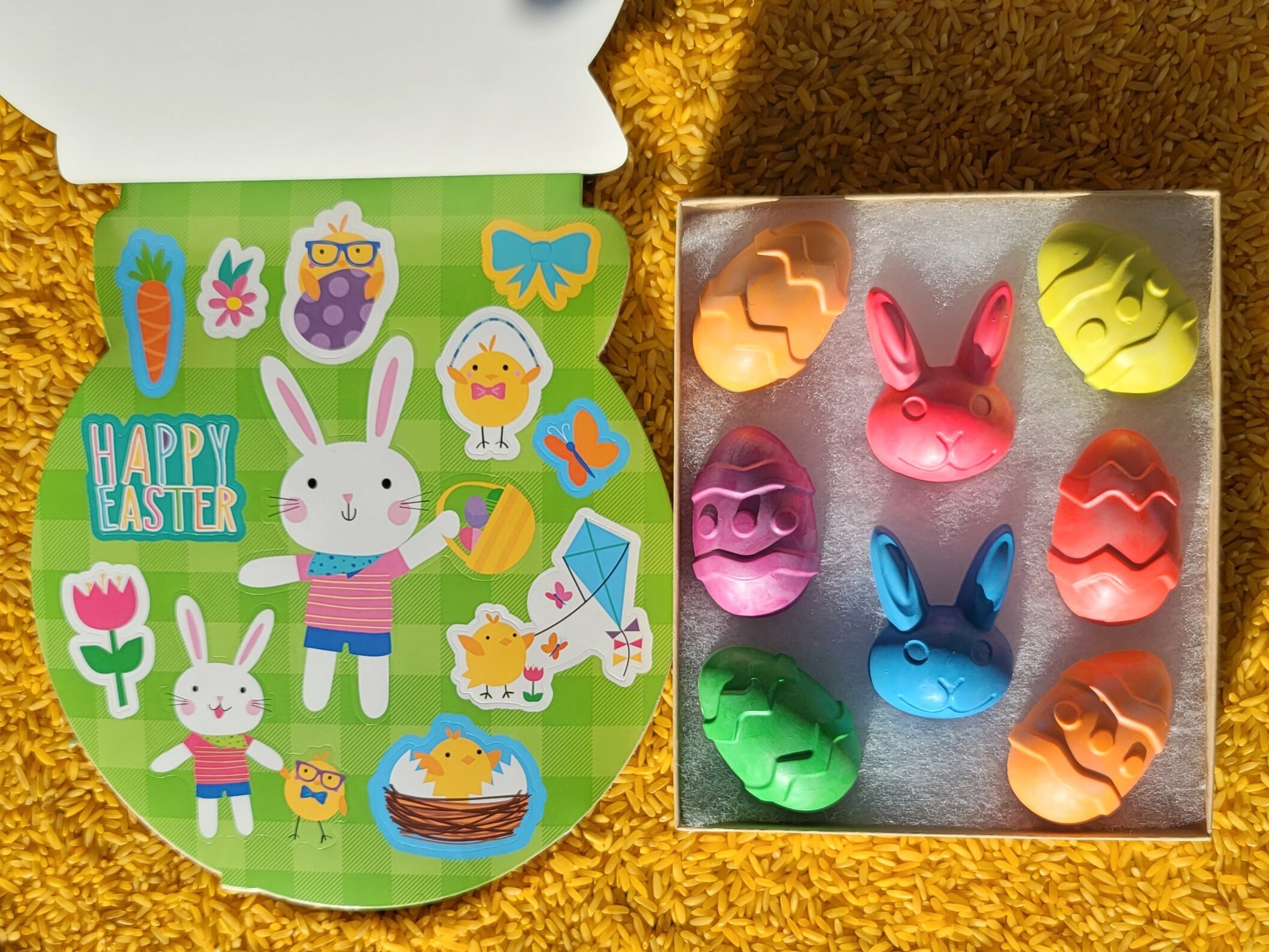 Easter Sticker Book W/ Bunny & Egg Crayons Chunky Neon Pearl Etsy